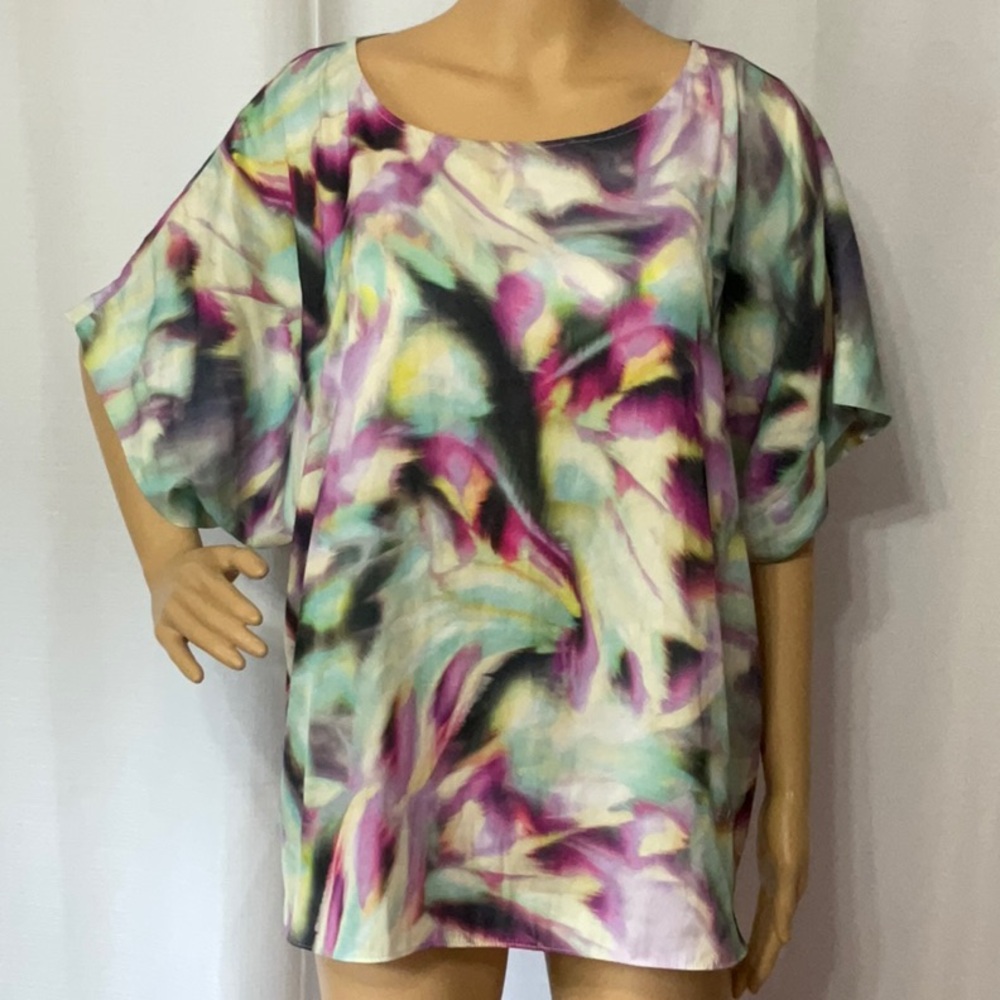 Jenifer Lopez Women Floral Tops 100% Polyester Size 1X